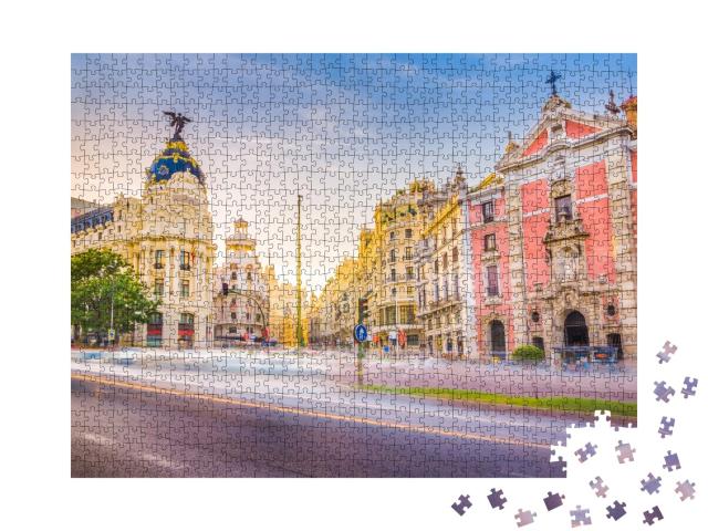 Puzzle de 1000 pièces « Gran Via, centre-ville de Madrid, Espagne »