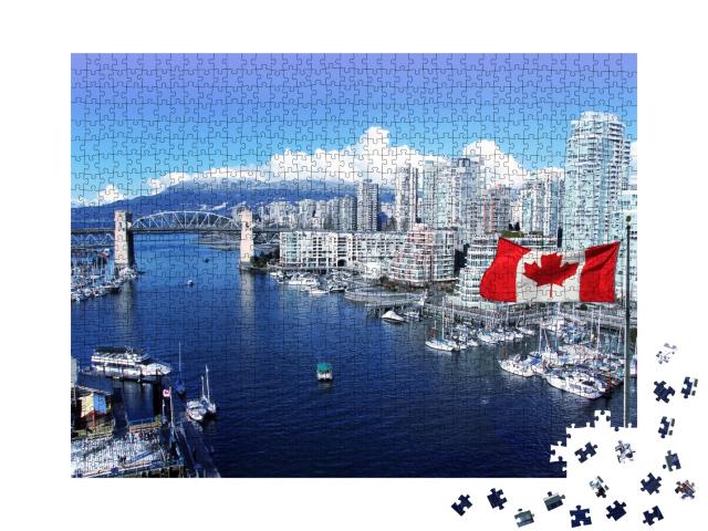 Puzzle de 1000 pièces « False Creek et le pont de Burrard Street à Vancouver »