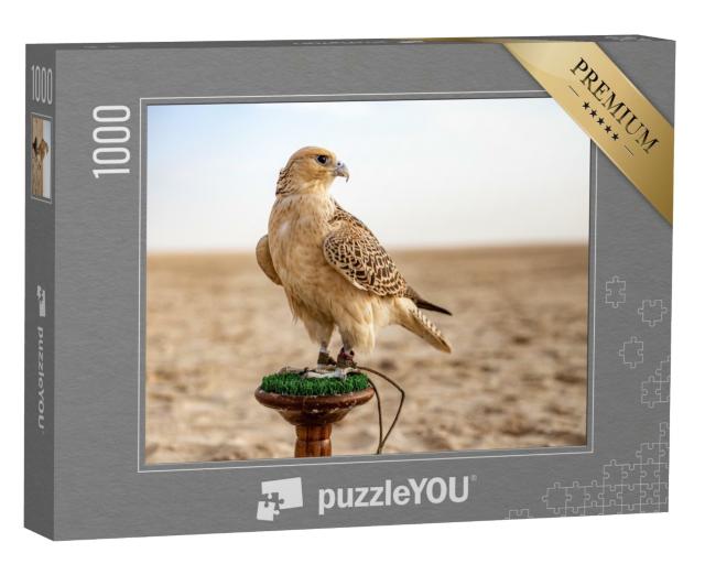 Puzzle de 1000 pièces « Un faucon attentif dans le désert »