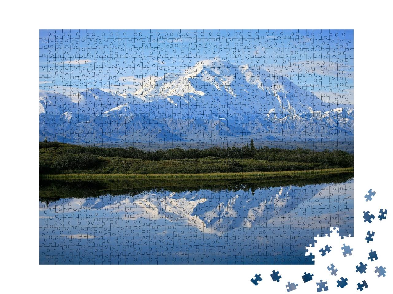 Puzzle de 1000 pièces « Vue sur le mont Denali dans le parc national de Denali »