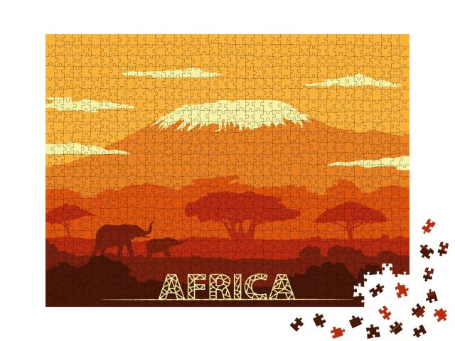 Puzzle de 1000 pièces « Paysage d'Afrique : Illustration vectorielle »