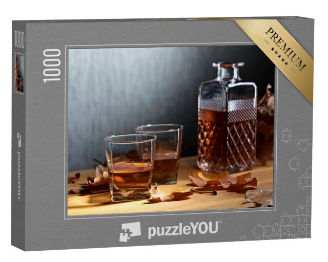 Puzzle de 1000 pièces « Whisky et feuilles de chêne séchées »