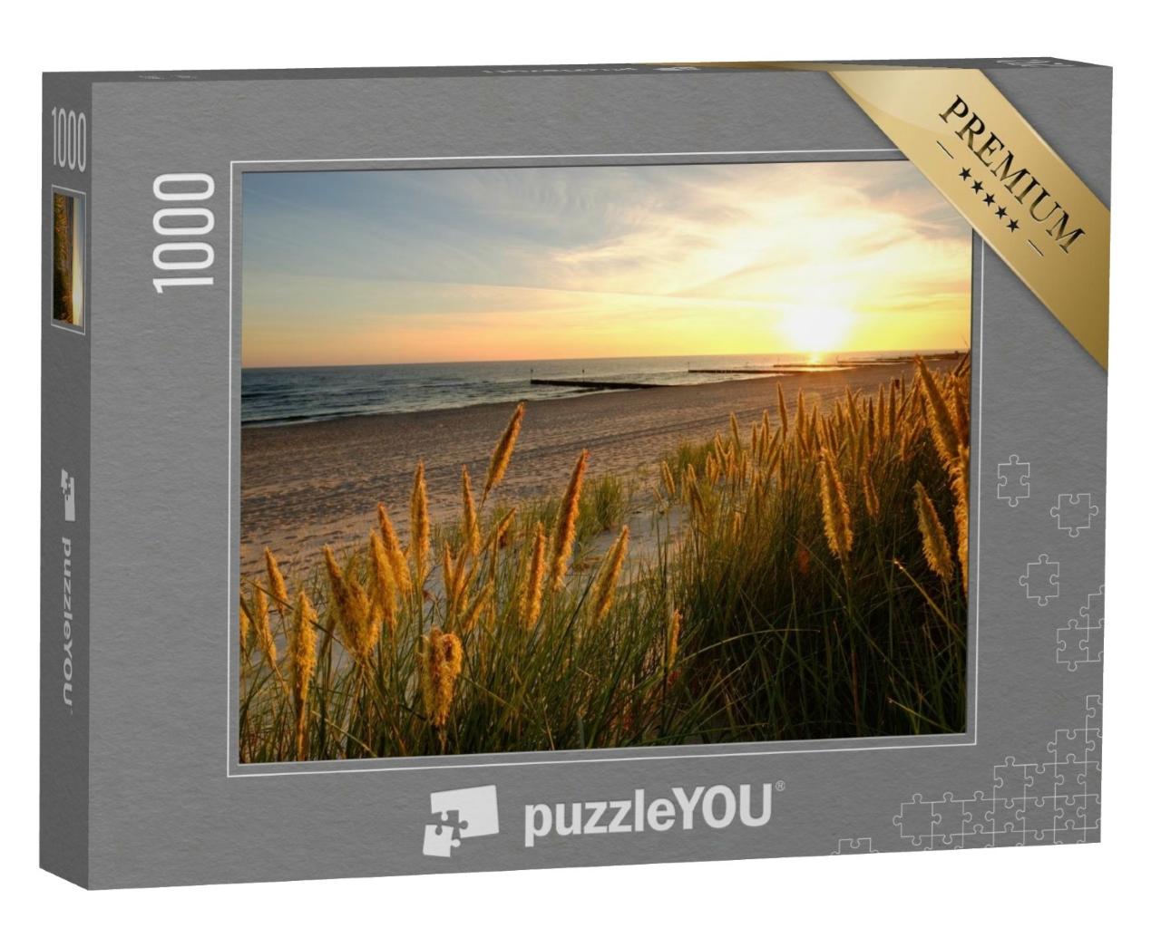 Puzzle de 1000 pièces « Mer Baltique, dunes sur une plage de sable, Kolobrzeg, Pologne »