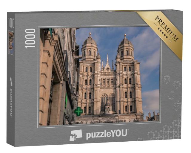 Puzzle de 1000 pièces « Vue de la rue de l'église Saint-Michel de Dijon, dans la vieille ville de Dijon, France. »