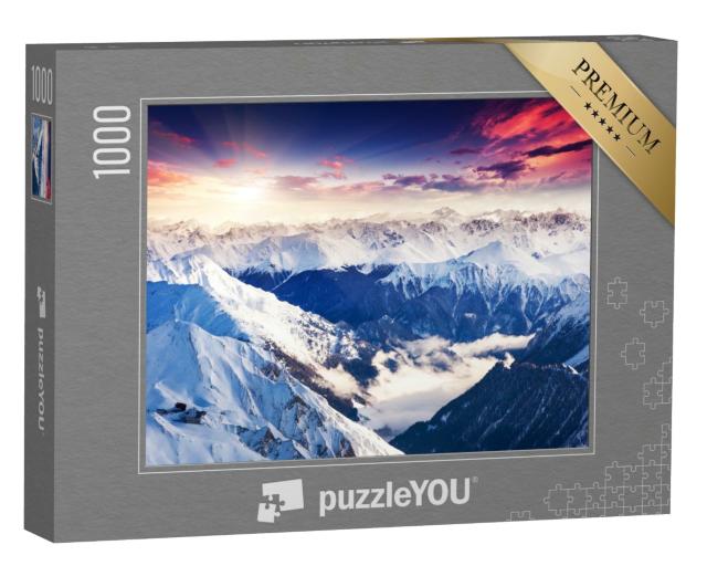Puzzle de 1000 pièces « Fantastique panorama alpin du soir »