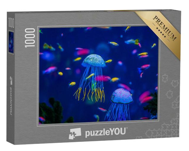 Puzzle de 1000 pièces « Aquarium avec méduses, poissons et algues »