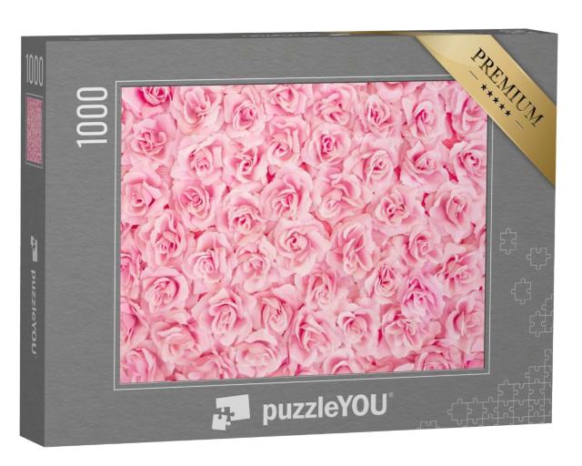 Puzzle de 1000 pièces « Fond d'écran avec des roses roses »