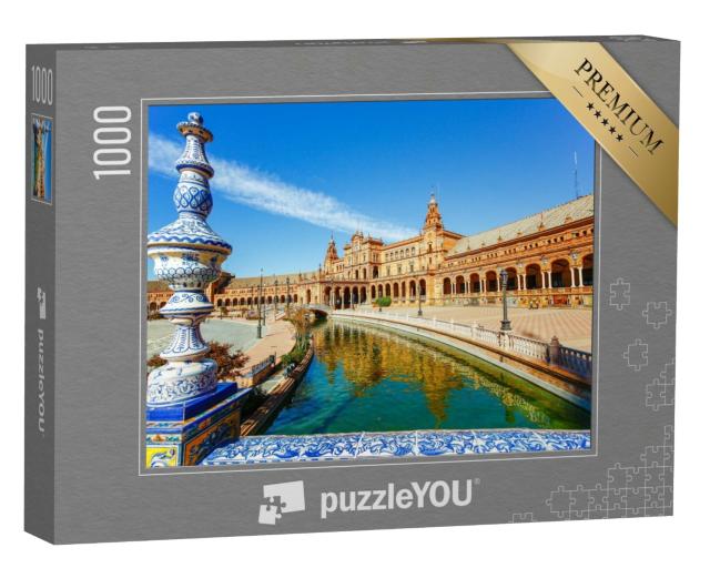 Puzzle de 1000 pièces « Place d'Espagne, Plaza de Espana, Séville, Espagne »
