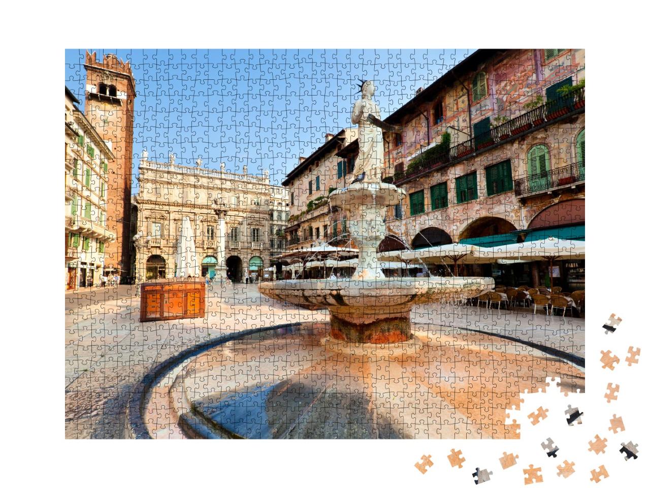 Puzzle de 1000 pièces « Vue sur le centre de la ville de Vérone, Italie »