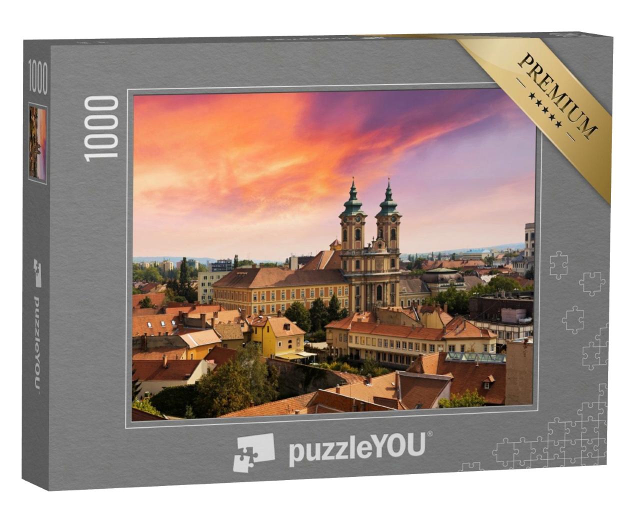 Puzzle de 1000 pièces « Coucher de soleil à Eger, Hongrie »