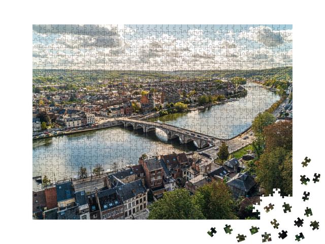 Puzzle de 1000 pièces « Vue aérienne de Namur avec la rivière Meuse »
