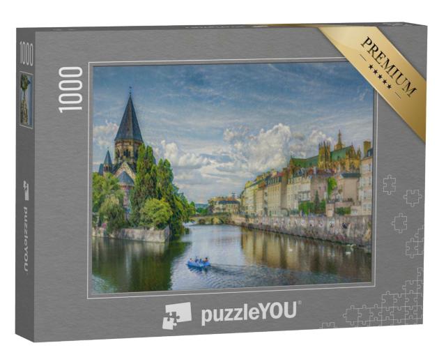 Puzzle de 1000 pièces « dans le style artistique de Claude Monet - Metz, Lorraine - Collection de puzzles Artistes & Tableaux »