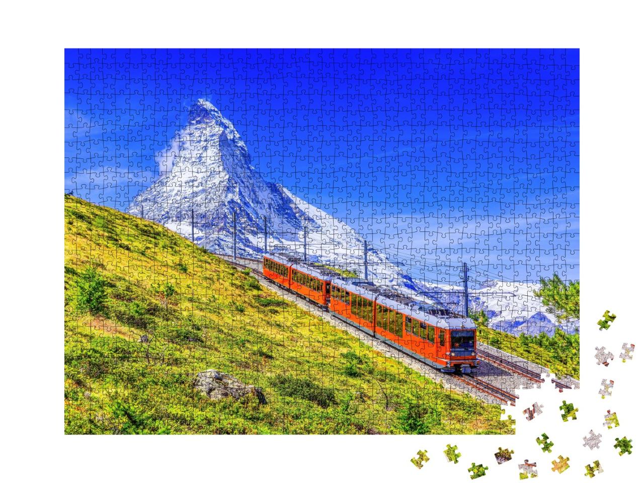Puzzle de 1000 pièces « Chemin de fer du Gornergrat avec le Cervin, Valais, Suisse »