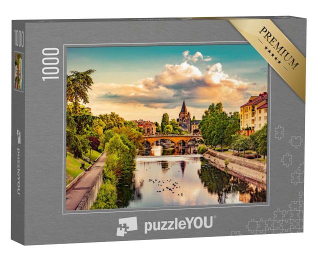 Puzzle de 1000 pièces « Vue de la ville avec le Temple Neuf à Metz, Lorraine, France »