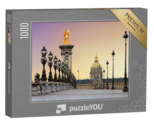 Puzzle de 1000 pièces « Lever de soleil sur le Pont Alexandre, Paris, France »