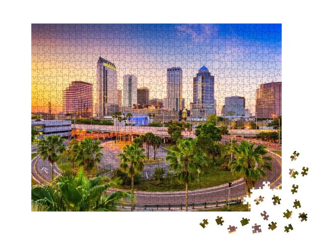 Puzzle de 1000 pièces « Ligne d'horizon de Tampa, Floride, États-Unis »