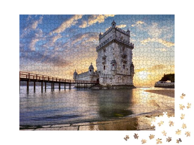 Puzzle de 1000 pièces « Lisbonne, Tour de Belem sur le fleuve Tage au Portugal »