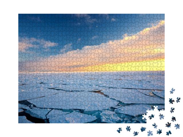 Puzzle de 1000 pièces « Réchauffement climatique au pôle Nord arctique, Svalbard »