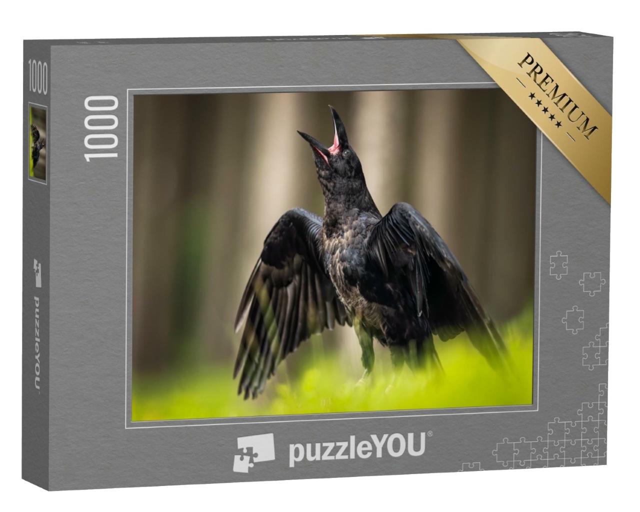 Puzzle de 1000 pièces « Le grand corbeau, également connu sous le nom de corbeau occidental ou nordique »