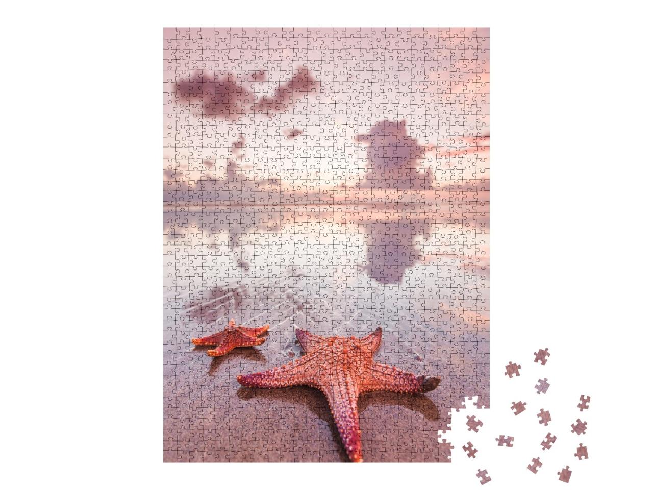 Puzzle de 1000 pièces « Deux étoiles de mer sur la plage, Bali, Double Six Beach »
