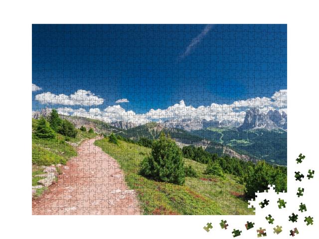 Puzzle de 1000 pièces « Sentier dans les Dolomites, Val Gardena, Italie »