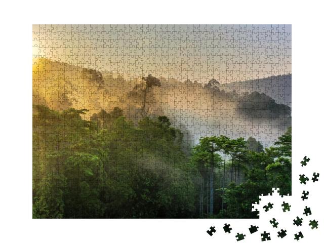 Puzzle de 1000 pièces « Forêt tropicale, vue imprenable sur la forêt tropicale de Bornéo »