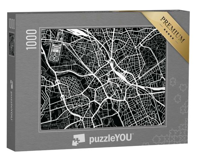 Puzzle de 1000 pièces « Plan de ville vectoriel de Hanovre, Allemagne »