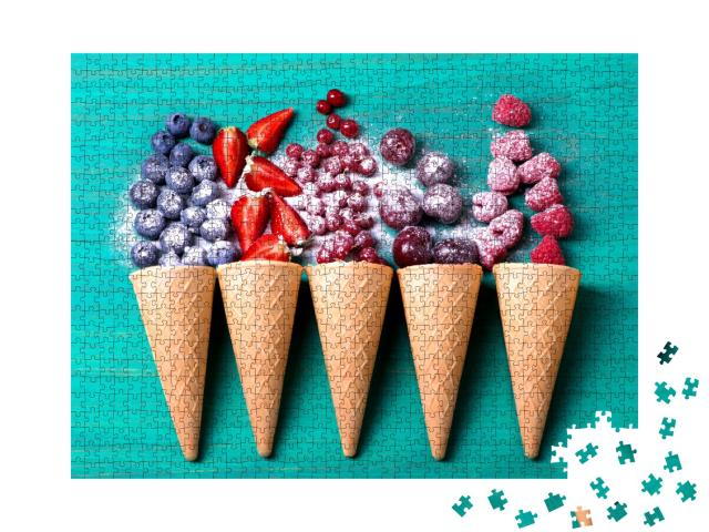 Puzzle de 1000 pièces « Gaufrettes glacées, fourrées de fruits frais »