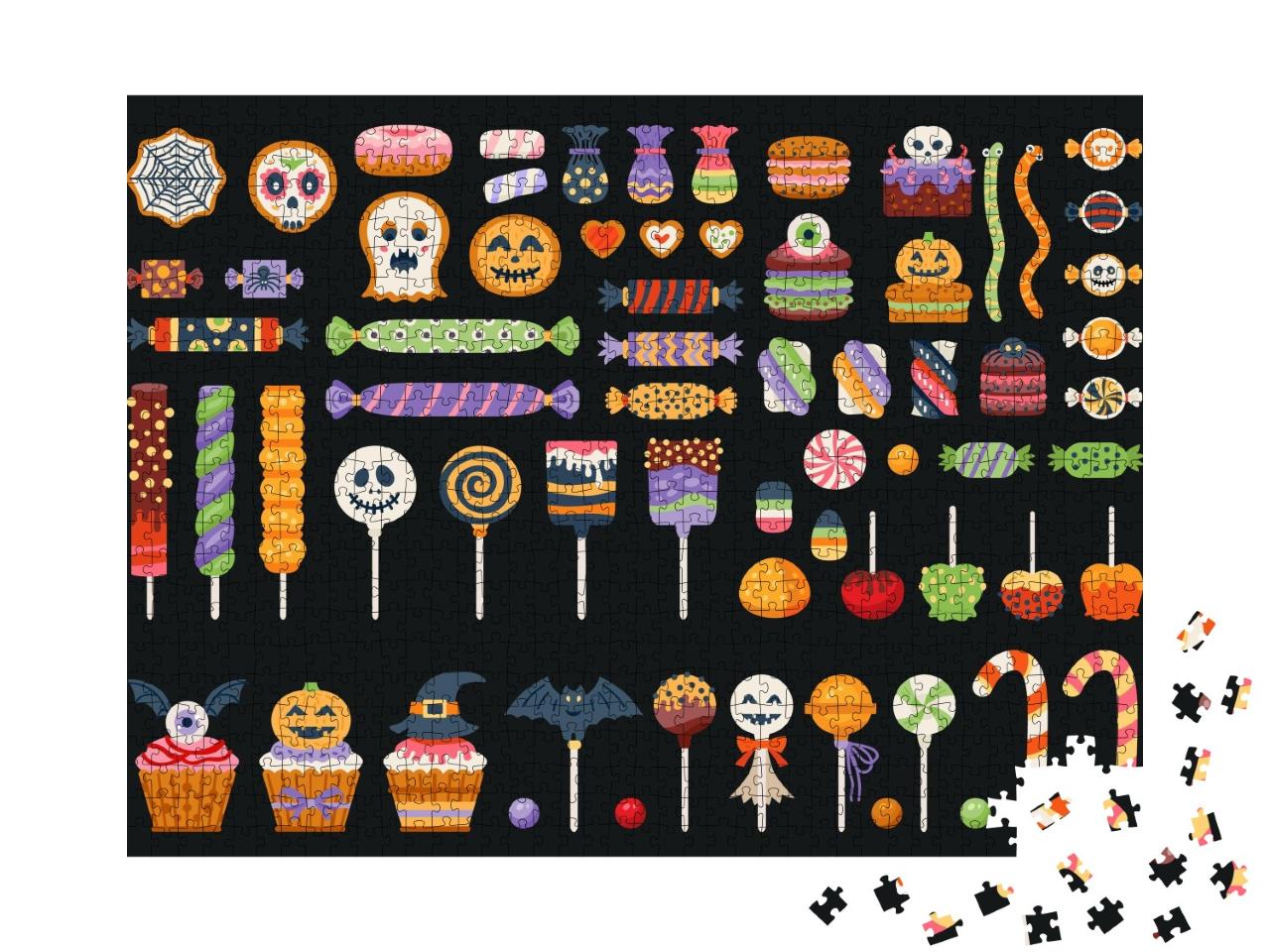 Puzzle de 1000 pièces « Bonbons, sucres d'orge et sucettes pour Halloween »