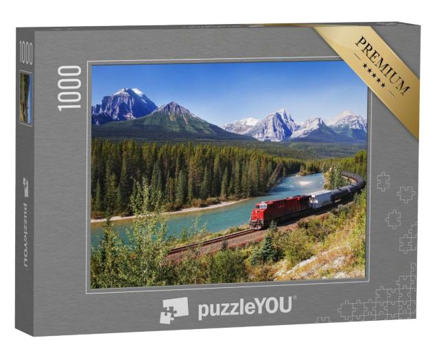 Puzzle de 1000 pièces « Voyage en train à travers la vallée de Bow des imposantes montagnes Rocheuses »