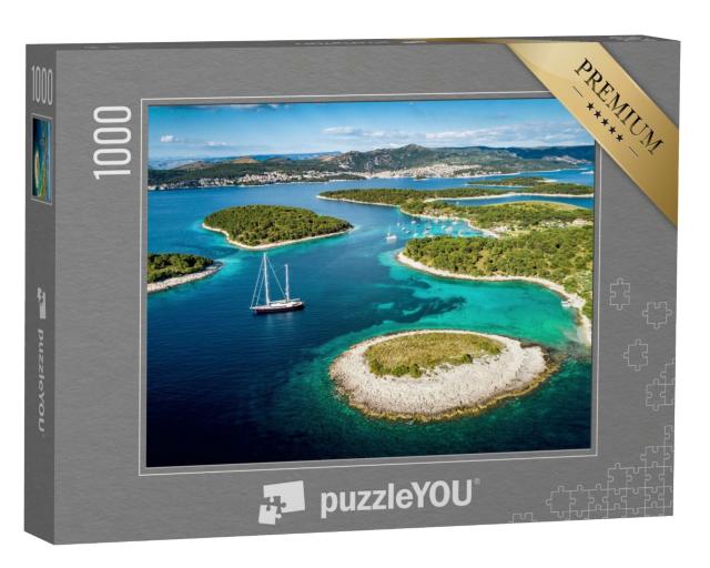 Puzzle de 1000 pièces « Magnifiques îles Paklinski à Hvar, Croatie »