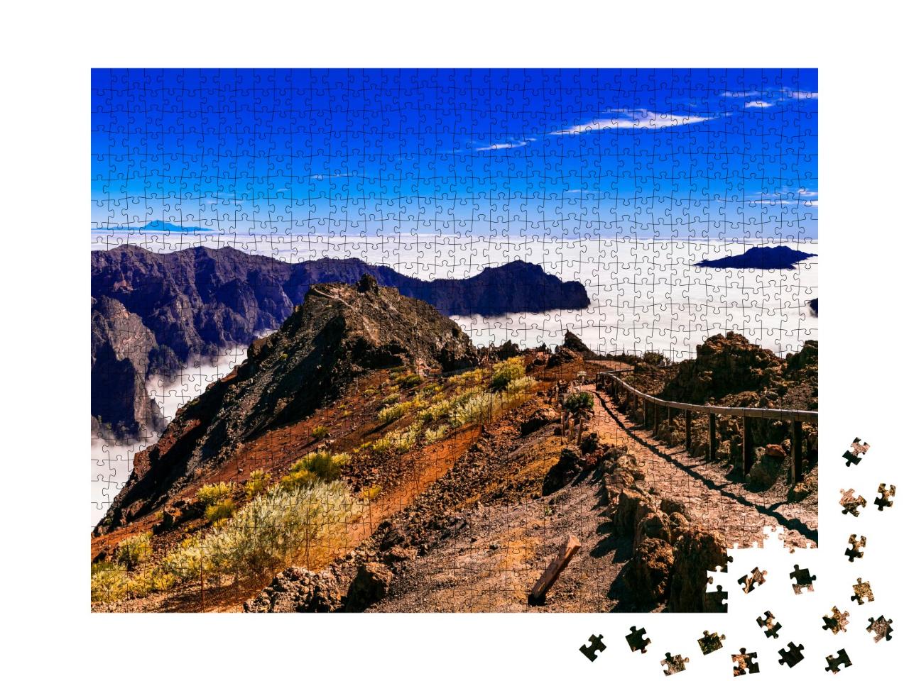 Puzzle de 1000 pièces « Chemin vers le ciel. Mirador Roque de los Muchachos - La Palma, Îles Canaries »