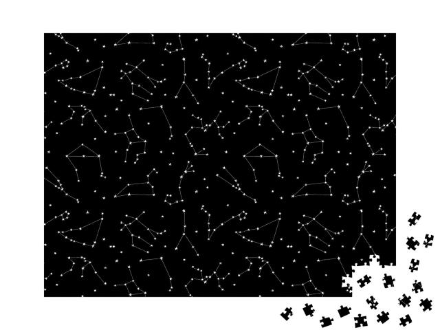 Puzzle de 1000 pièces « Motifs des constellations du zodiaque, formes d'étoiles et de lignes »