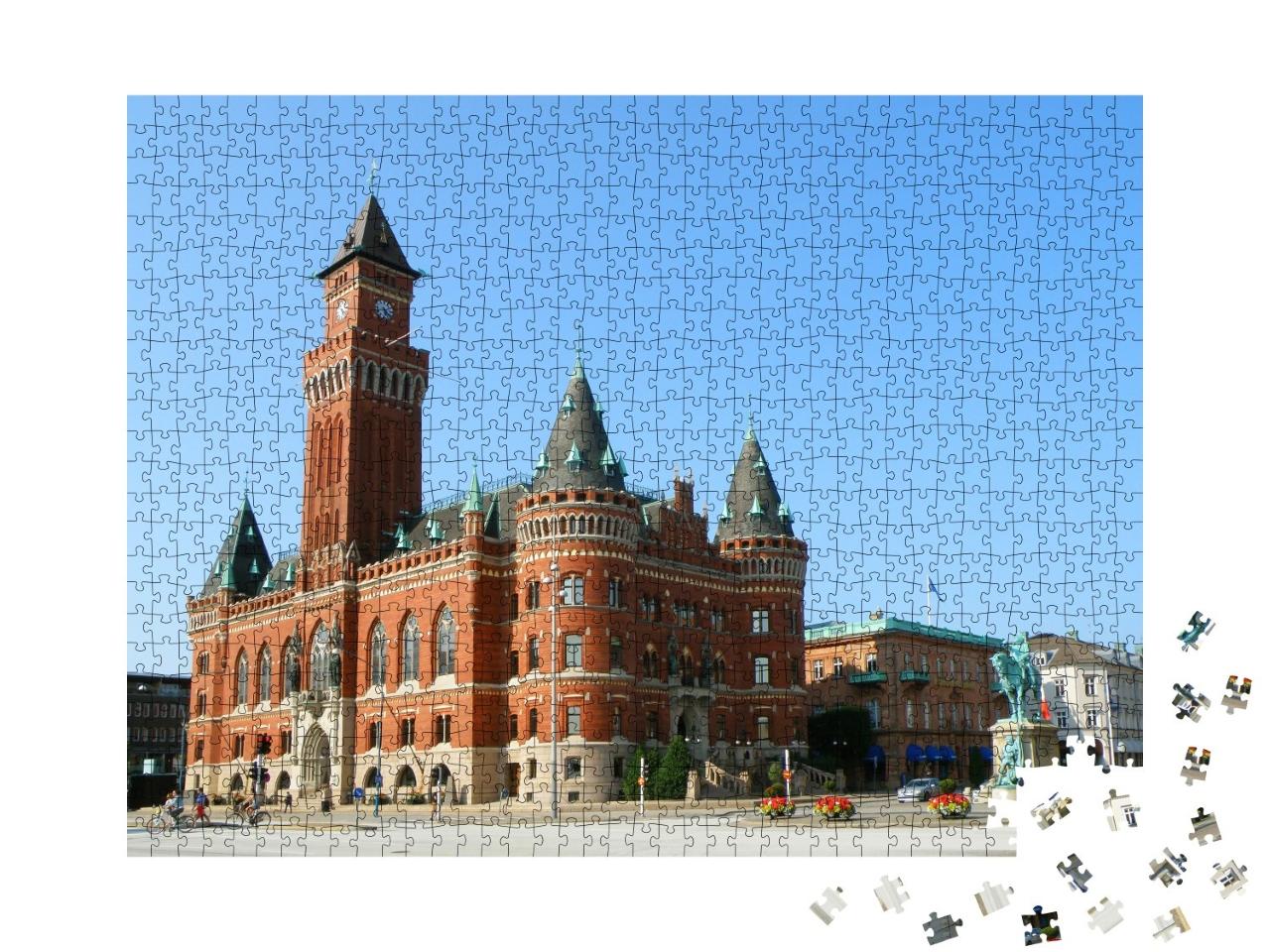 Puzzle de 1000 pièces « L'hôtel de ville, magnifique symbole de Helsingborg, Suède »