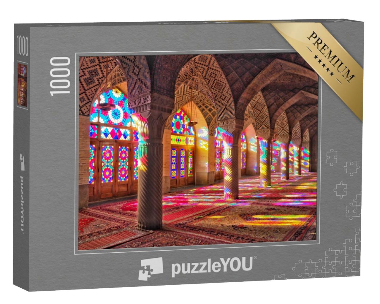 Puzzle de 1000 pièces « Vitraux colorés de la mosquée Nasir al-Mulk à Shiraz, Iran »