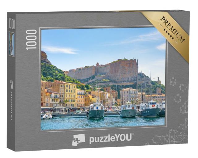 Puzzle de 1000 pièces « Le port de Bonifacio et l'église Saint-Jean-Baptiste à Bastia, Corse »