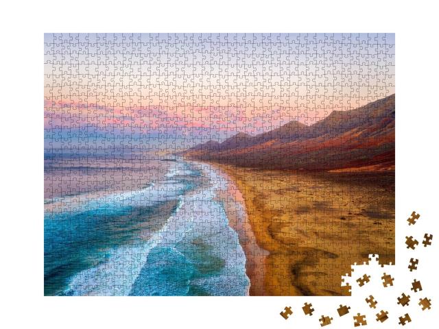 Puzzle de 1000 pièces « Plage de Cofete à la pointe sud de Fuerteventura »