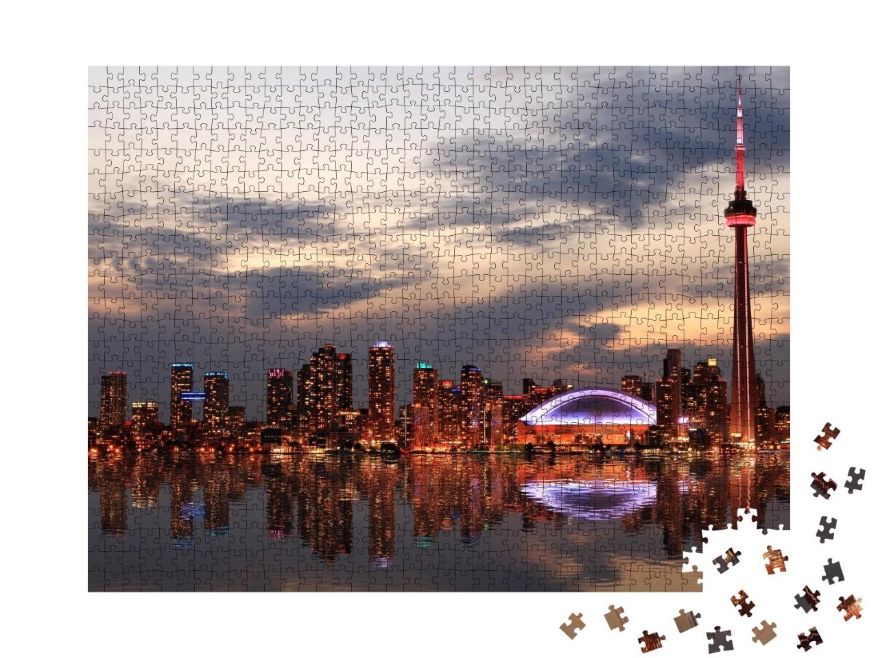 Puzzle de 1000 pièces « Coucher de soleil à Toronto, Ontario, Canada »
