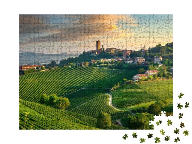Puzzle de 1000 pièces « Village de Barbaresco et vignobles des Langhe »