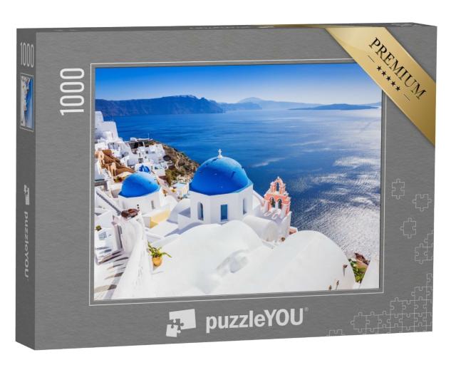 Puzzle de 1000 pièces « Le village pittoresque d'Oia et la caldeira de Santorin »