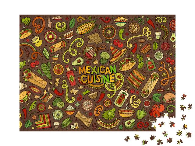 Puzzle de 1000 pièces « Mélange coloré de symboles typiquement mexicains »