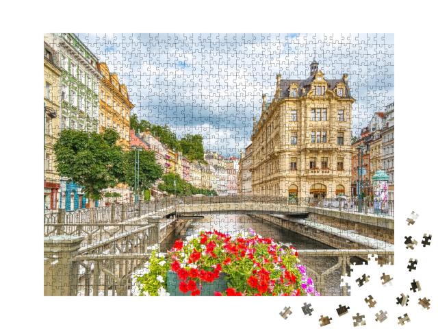 Puzzle de 1000 pièces « Karlovy Vary : une ville mondialement connue pour ses sources d'eau minérale »