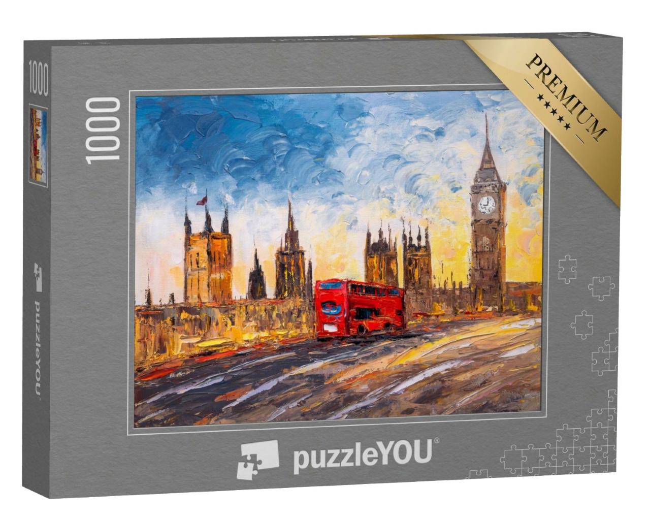 Puzzle de 1000 pièces « Vue de la ville de Londres, peinture à l'huile »
