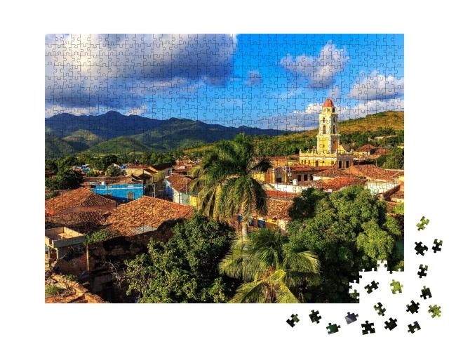 Puzzle de 1000 pièces « Vue sur la ville de Trinidad à Cuba »