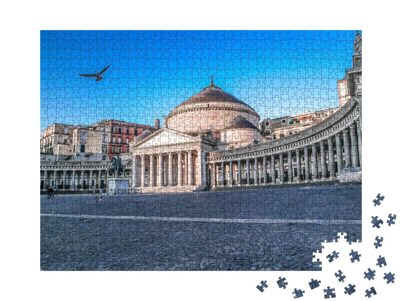 Puzzle de 1000 pièces « Vue de la Piazza del Plebiscito, Naples, Italie »