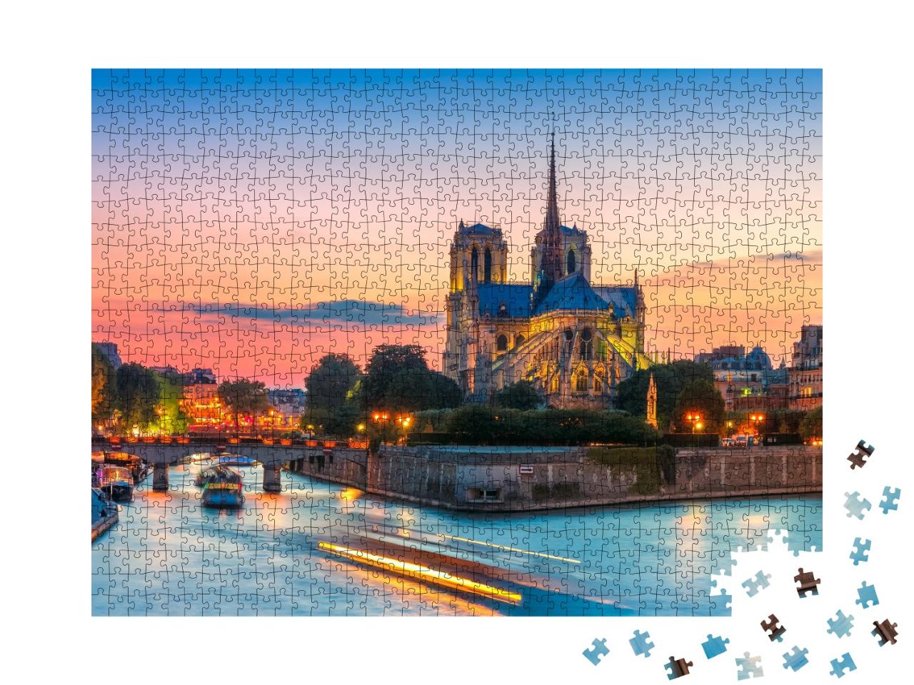 Puzzle de 1000 pièces « Vue pittoresque de la cathédrale Notre-Dame de Paris, France »