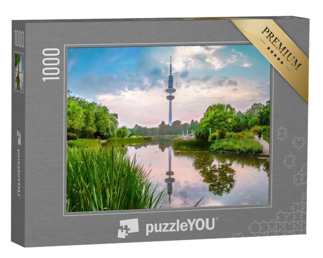 Puzzle de 1000 pièces « Parc Planten um Blomen avec la tour Heinrich Hertz, Hambourg »