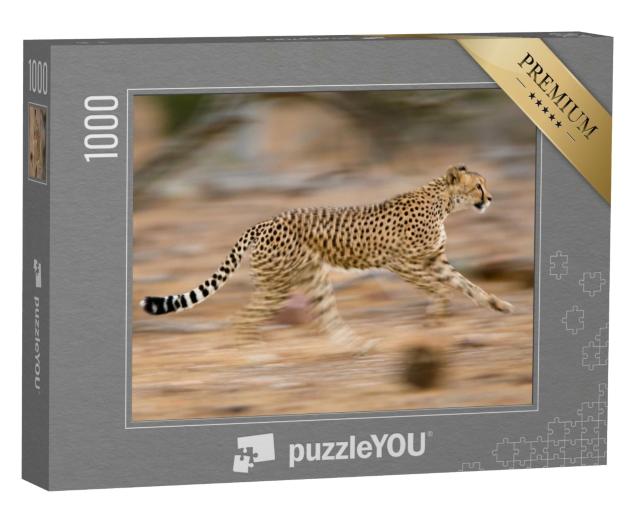 Puzzle de 1000 pièces « Jeune guépard en course rapide »