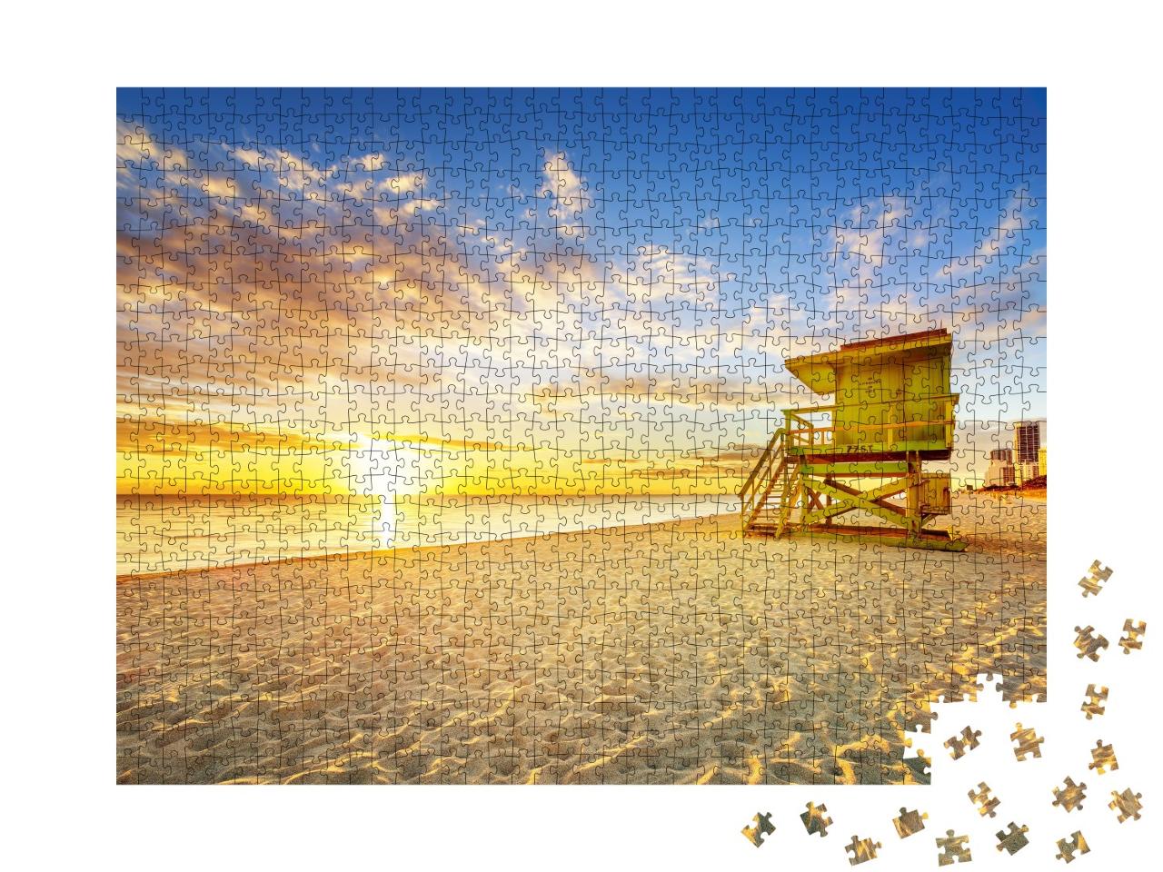 Puzzle de 1000 pièces « Lever de soleil à South Beach, Miami, Floride »