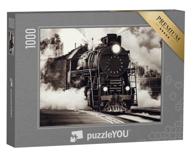 Puzzle de 1000 pièces « Le train à vapeur part de la gare de Riga »